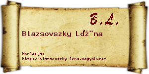 Blazsovszky Léna névjegykártya